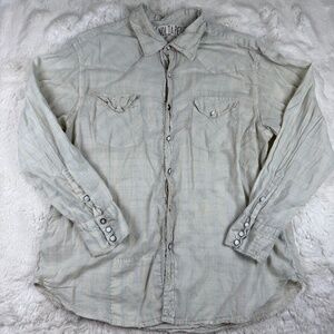 Magnolia Pearl Cotton Blue Checkered Long Sleeve Pearl Snap Shirt One Size